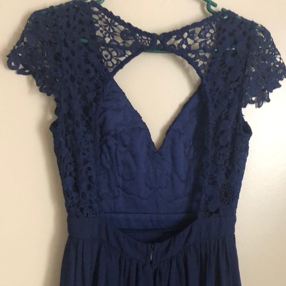 Saved by the Dress Navy Blue Evening Gown - Picture 3 of 4